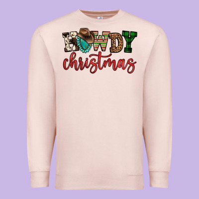 Howdy Christmas Premium Sweatshirt Designed By Fadigitalartstudio