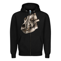 Black Wolf skull Zipper Hoodie - RanaPortraitStore
