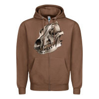 Chestnut Wolf skull Zipper Hoodie - RanaPortraitStore