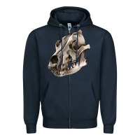 Navy Wolf skull Zipper Hoodie - RanaPortraitStore