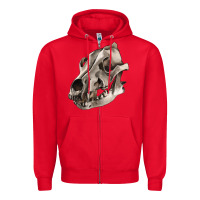 Red Wolf skull Zipper Hoodie - RanaPortraitStore
