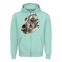 Seafoam Wolf skull Zipper Hoodie - RanaPortraitStore
