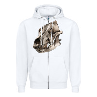 White Wolf skull Zipper Hoodie - RanaPortraitStore