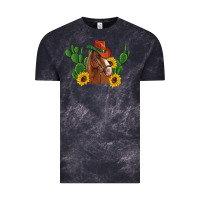 Cloud Black western horse cowboy hat cactus sunflowers Vintage Tee - Artiststas