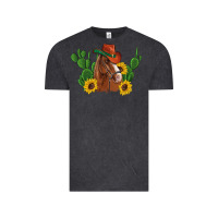 Vintage Black western horse cowboy hat cactus sunflowers Vintage Tee - Artiststas