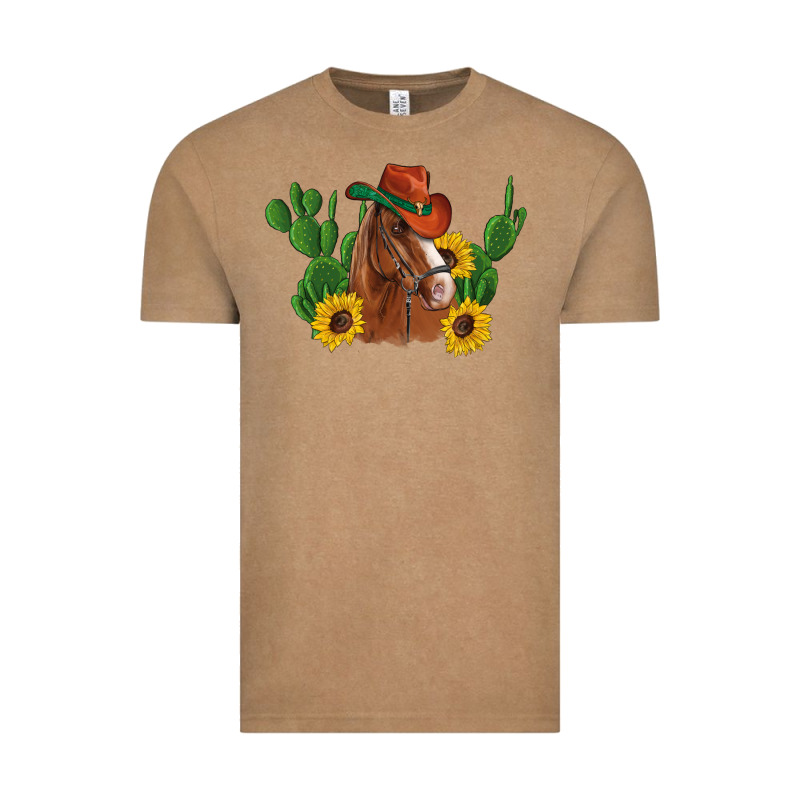 Western Horse Cowboy Hat Cactus Sunflowers Vintage Tee by Artiststas | Teevron