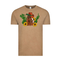 Vintage Coffee western horse cowboy hat cactus sunflowers Vintage Tee - Artiststas