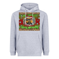 Heather Grey Christmas school bus Heavyweight Hoodie - texasbilliewilder