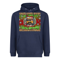 Navy Christmas school bus Heavyweight Hoodie - texasbilliewilder