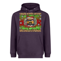 Plum Christmas school bus Heavyweight Hoodie - texasbilliewilder
