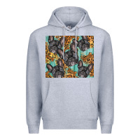 Heather Grey french bulldog Premium Hoodie - BarkalooDesign
