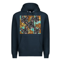 Navy french bulldog Premium Hoodie - BarkalooDesign