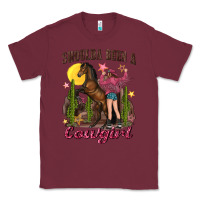 Burgundy shoulda been a cowgirl bucking horse Classic Tee - texasbilliewilder