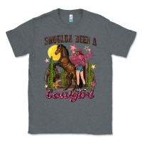 Charcoal Heather shoulda been a cowgirl bucking horse Classic Tee - texasbilliewilder