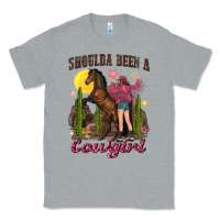 Heather Grey shoulda been a cowgirl bucking horse Classic Tee - texasbilliewilder