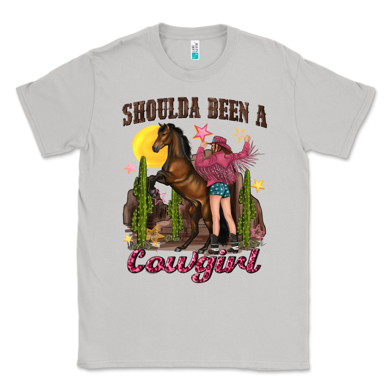 Shoulda Been A Cowgirl Bucking Horse Classic Tee by texasbilliewilder | Teevron