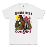 White shoulda been a cowgirl bucking horse Classic Tee - texasbilliewilder