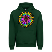 Forest Green Peace Hippie Sunflower Urban Hoodie - Jasminsmagicworld