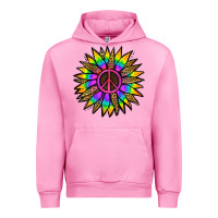 Fuchsia Pink Peace Hippie Sunflower Urban Hoodie - Jasminsmagicworld