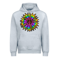 Heather Grey Peace Hippie Sunflower Urban Hoodie - Jasminsmagicworld