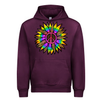 Mauve Wine Peace Hippie Sunflower Urban Hoodie - Jasminsmagicworld