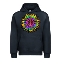 Navy Peace Hippie Sunflower Urban Hoodie - Jasminsmagicworld