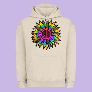 Peace Hippie Sunflower Urban Hoodie Designed By Jasminsmagicworld