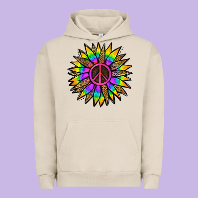 Peace Hippie Sunflower Urban Hoodie Designed By Jasminsmagicworld