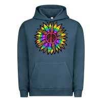 Pigment Midnight Navy Peace Hippie Sunflower Urban Hoodie - Jasminsmagicworld