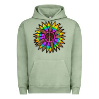 Pigment Oil Green Peace Hippie Sunflower Urban Hoodie - Jasminsmagicworld