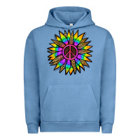 Pigment Pebble Blue Peace Hippie Sunflower Urban Hoodie - Jasminsmagicworld