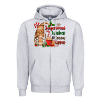 Heather Grey gingerbread wishes and cocoa kisses Zipper Hoodie - Zillion Design Studio