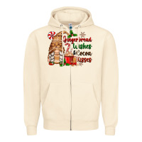 Sandshell gingerbread wishes and cocoa kisses Zipper Hoodie - Zillion Design Studio