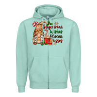 Gingerbread Wishes And Cocoa Kisses Zipper Hoodie | Teevron