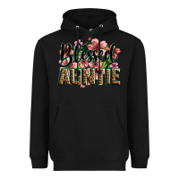 Black flowers blessed auntie Heavyweight Hoodie - Zillion Design Studio