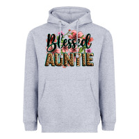 Heather Grey flowers blessed auntie Heavyweight Hoodie - Zillion Design Studio