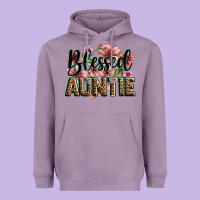 Flowers Blessed Auntie Heavyweight Hoodie Designed By Zillion Design Studio