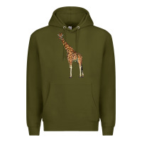 Army Green giraffe Premium Hoodie - LillyAllenDesigns