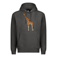 Charcoal Heather giraffe Premium Hoodie - LillyAllenDesigns