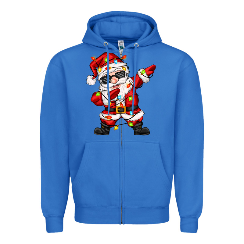 Dabbing Santa With Christmas Lights Zipper Hoodie by Zillion Design Studio | Teevron