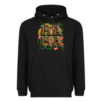 Black floral leopard mama Heavyweight Hoodie - Zillion Design Studio
