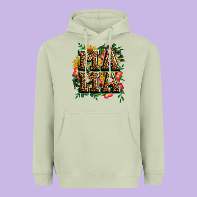 Floral Leopard Mama Heavyweight Hoodie Designed By Zillion Design Studio