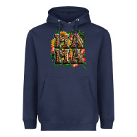 Navy floral leopard mama Heavyweight Hoodie - Zillion Design Studio