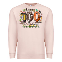 Pale Pink happy 100 americana football basketball day of sch Premium Sweatshirt - RacoonDesign