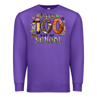 Purple happy 100 americana football basketball day of sch Premium Sweatshirt - RacoonDesign