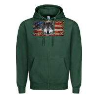 Sports Green Wolf with american flag and leopard Zipper Hoodie - RanaPortraitStore