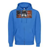 True Royal Wolf with american flag and leopard Zipper Hoodie - RanaPortraitStore