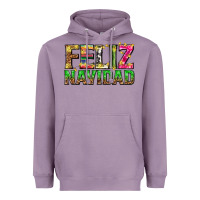 Lavender feliz navidad with pattern Heavyweight Hoodie - texasbilliewilder