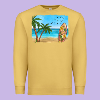 Beach Background Premium Sweatshirt Designed By Hra Design Shop
