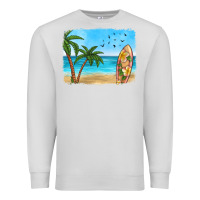 Dove Grey beach background Premium Sweatshirt - HRA Design Shop